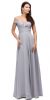 Cold Shoulder Beaded Waist Long Bridesmaid Prom Dress in Silver